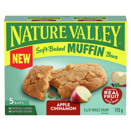 Nature Valley Soft-Baked Apple Cinnamon Muffin Bars, 5 Bars, 175g/6 oz. Box {Imported from Canada}