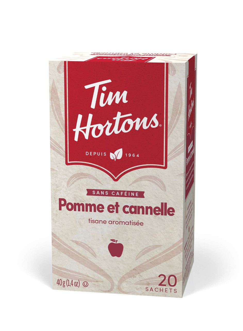 Tim Hortons Apple Cinnamon Herbal Tea, 20 tea bags, 40g / 1.4oz, {Imported from Canada}