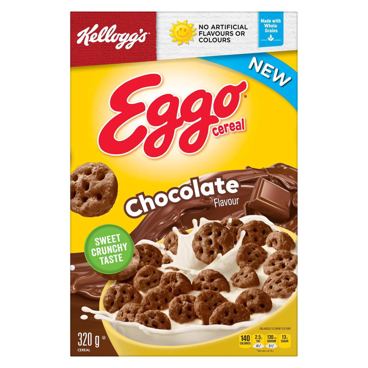 Kellogg's Eggo Chocolate Cereal 320g/11.3 oz box {Imported from Canada}