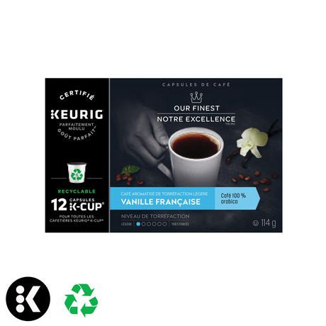Our Finest French Vanilla K-Cup Coffee Pods, 12ct., 114g/4 oz., {Imported from Canada}