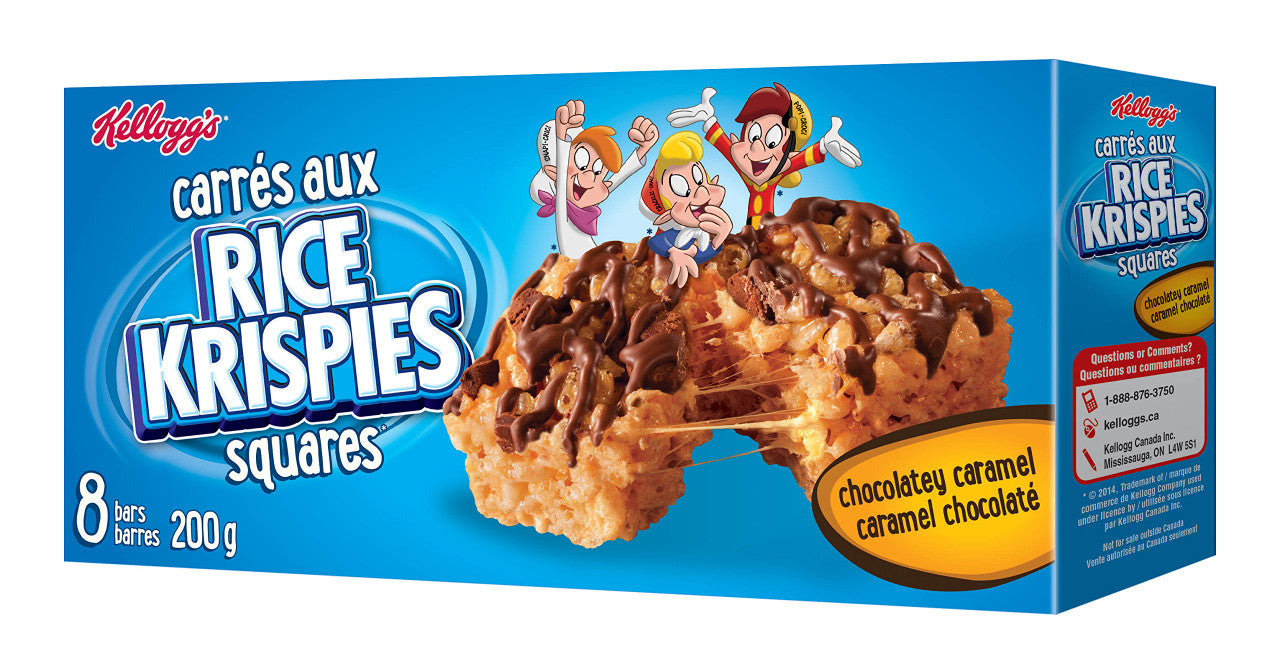 Kellogg's Rice Krispies Chocolatey Caramel Squares, 200g/7oz.,8ct. {Imported from Canada}
