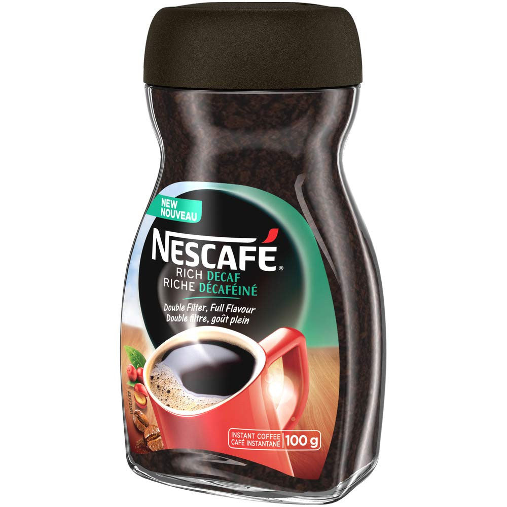 NESCAFE RICH Decaffeinated, Instant Coffee, 100g/3.5oz., Jar, {Imported from Canada}