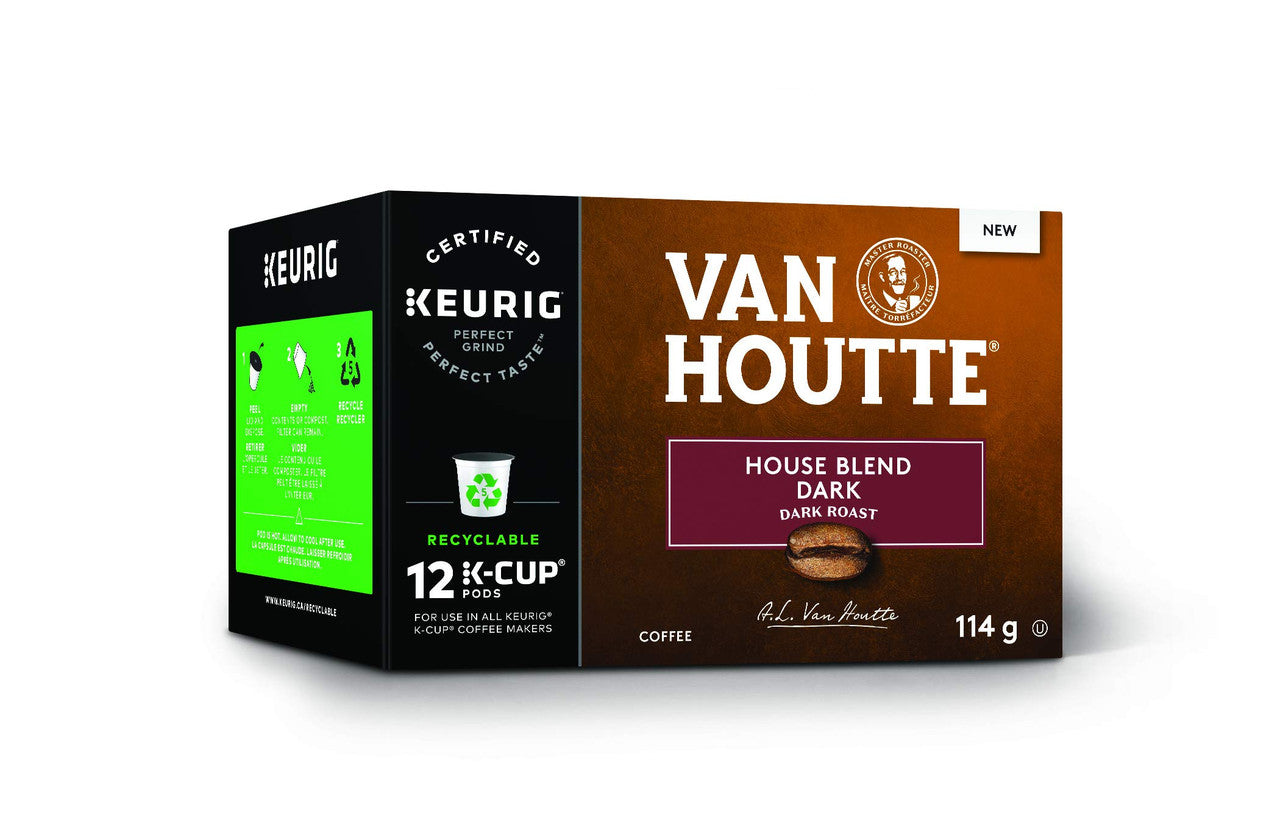 Van Houtte Original House Blend Dark Single Serve Keurig K-Cup pods, 12ct, (Imported from Canada)