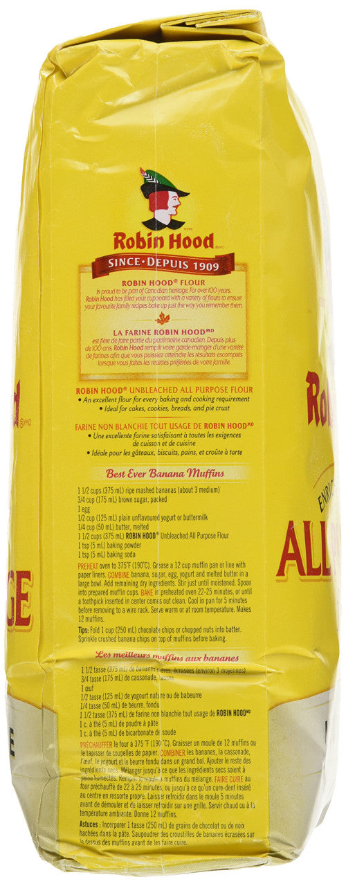 Robin Hood, Unbleached, All Purpose Flour, 2.5kg/5.5lbs, {Imported from Canada}