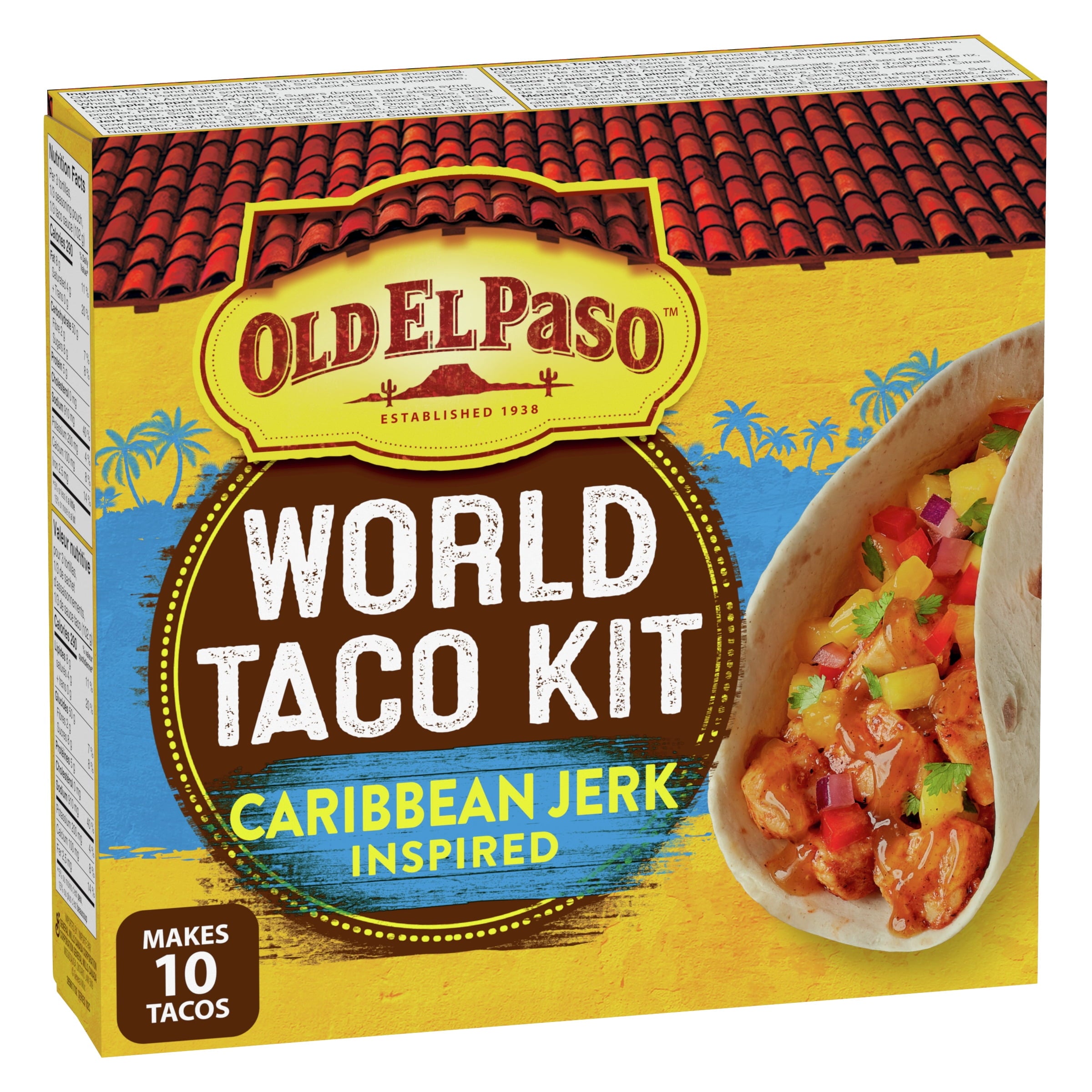 Old El Paso World Taco Kit, Caribbean Jerk Inspired Flavor, Makes 10 Tacos, 331g/11.6 oz