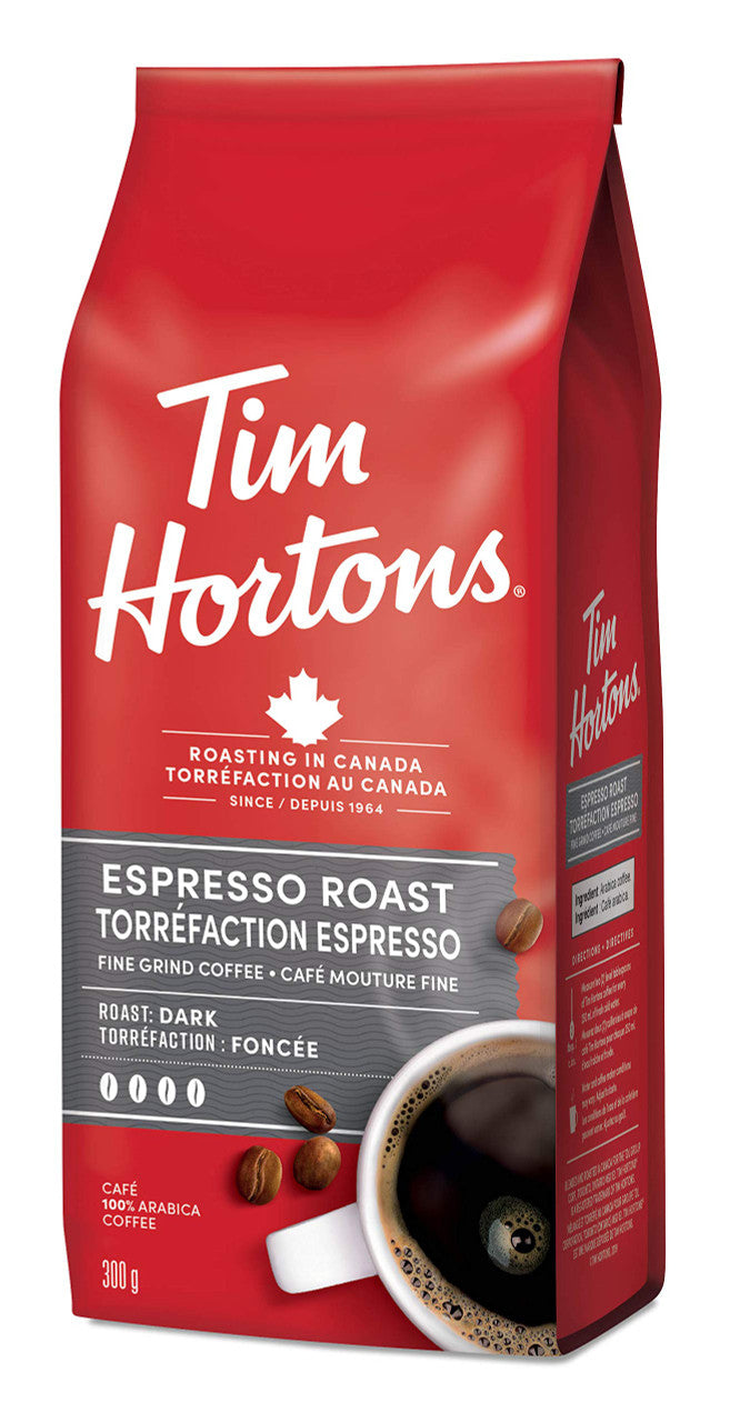 Tim Hortons Espresso, Fine Grind Coffee, 300g/10.6oz, {Imported from Canada}