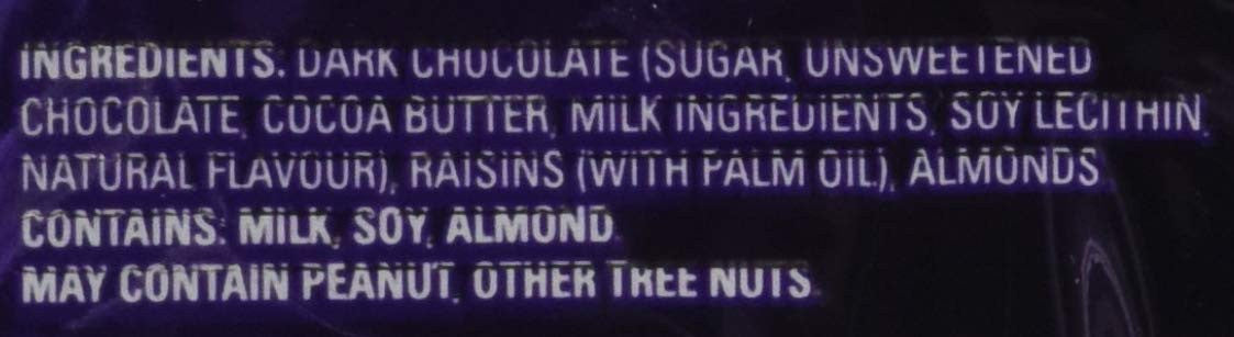 Cadbury Dairy Milk Fruit and Nut Dark, 100g/3.5 oz., {Imported from Canada}