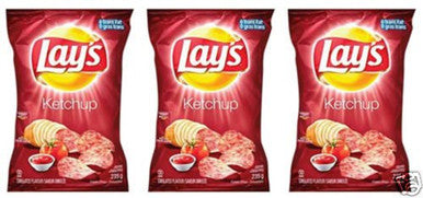 Lays Ketchup Potato Chips Eh! (3) 180g/6.3 oz., Bags & Canada Flag!! {Canadian}
