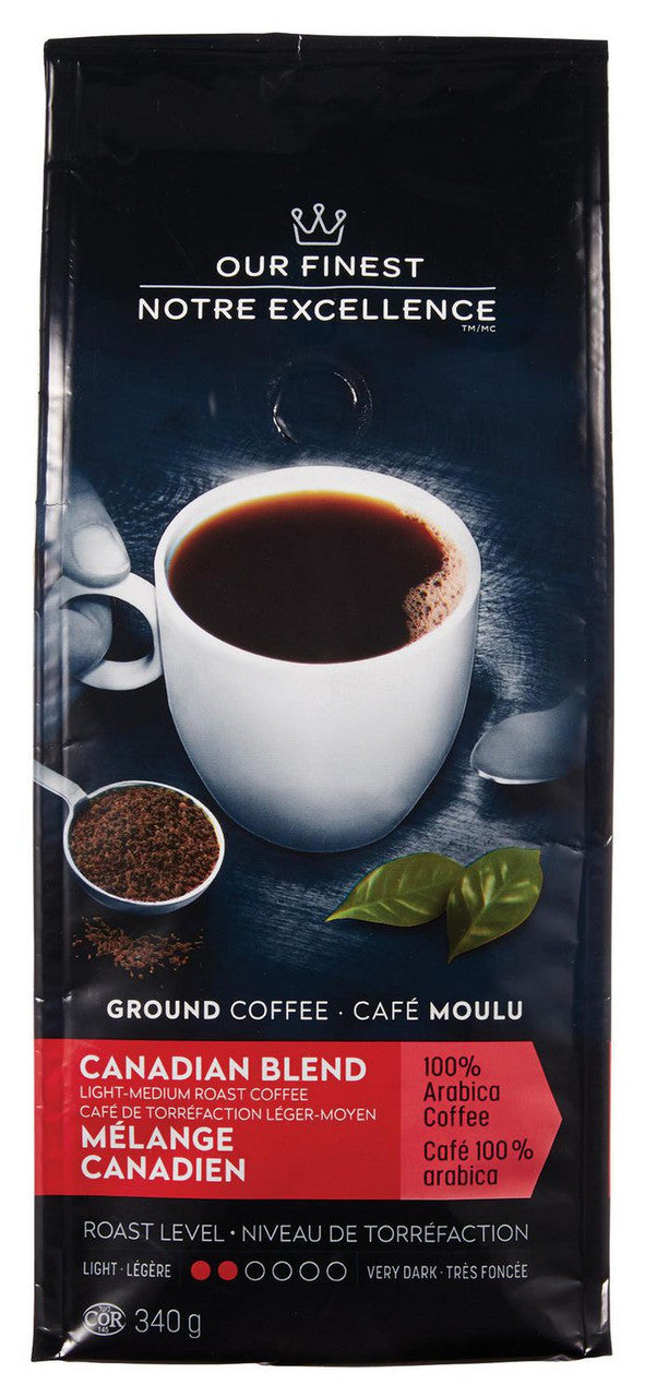 Our Finest, Canadian Blend Light-Medium Roast Coffee, 340g/12oz., {Imported from Canada}