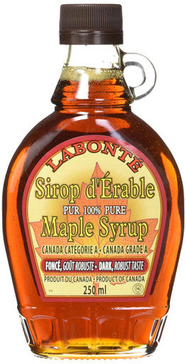 LABONTE 100% Maple Syrup, Canada No. 2 Amber, 250 Mililiters/8.5 Ounces