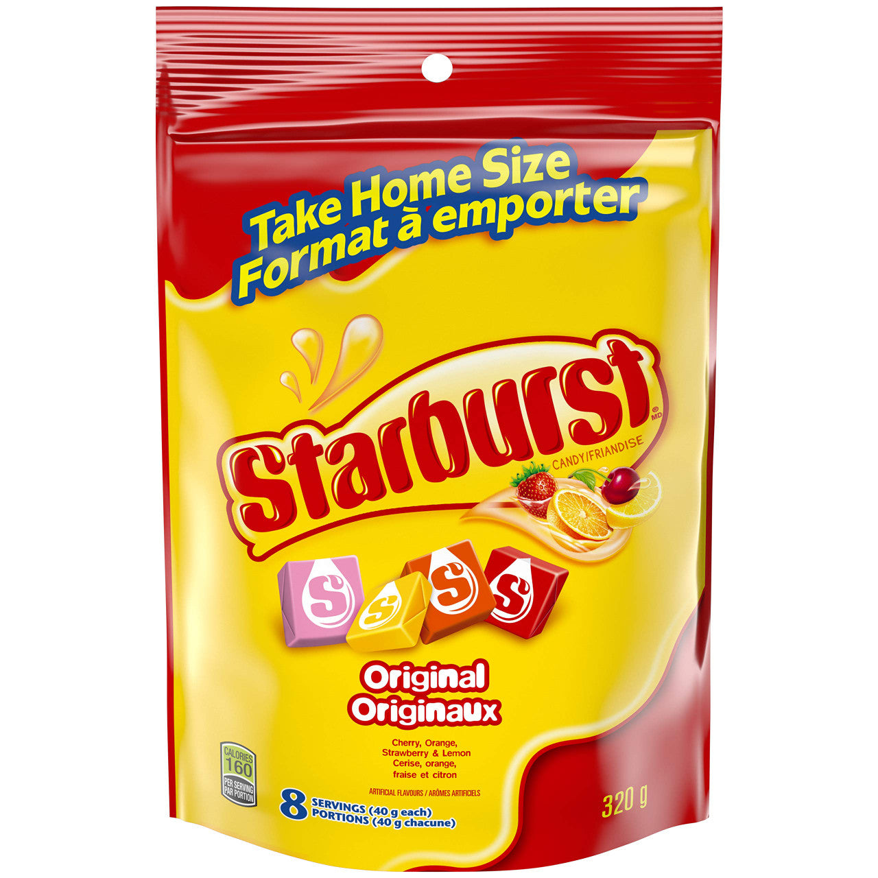 Starburst Original Fruit Chews Candy, Stand Up Pouch, 320g/11.3oz, (Imported from Canada)