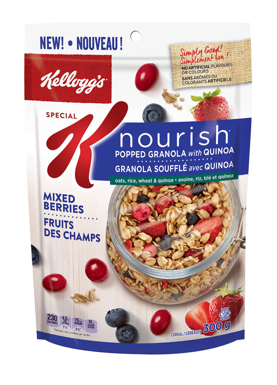 Kellogg's Special K Mixed Berries Popped Granola with Quinoa, 300g/10.6oz, (Imported from Canada)