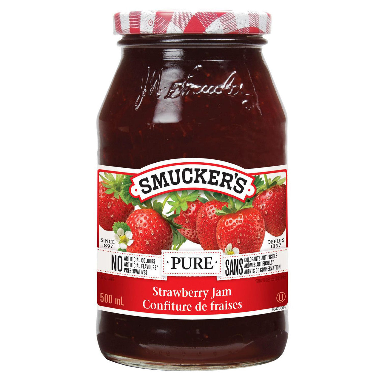 Pure Strawberry Jam, 500ml/17.5 oz., Jar {Imported from Canada}