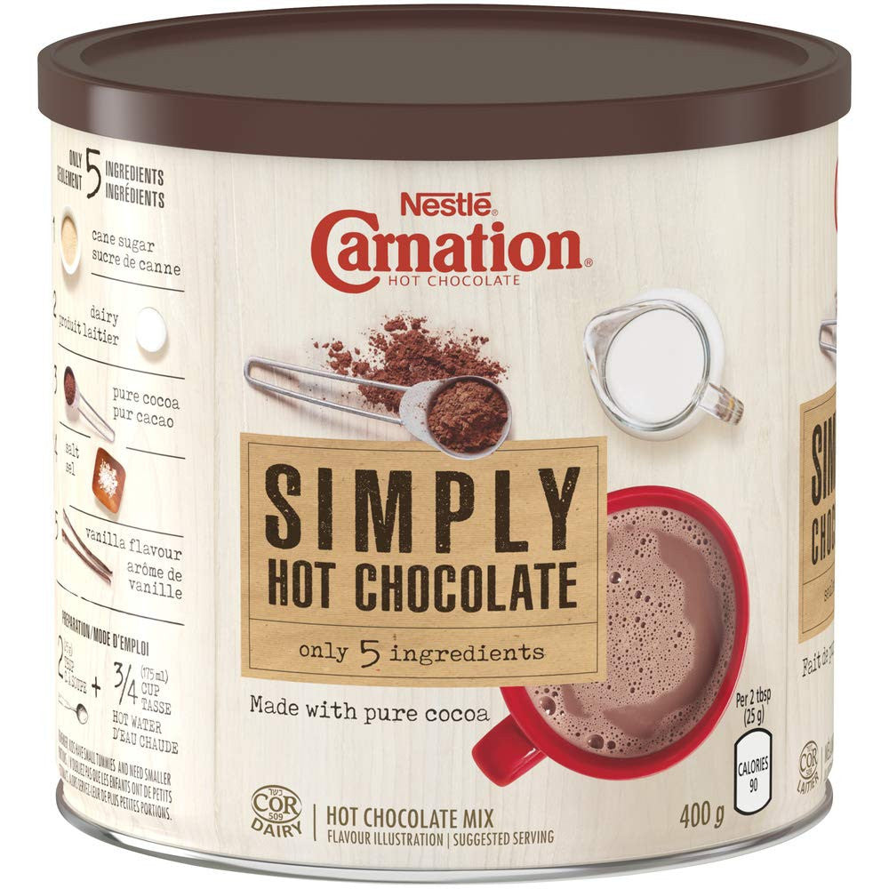 CARNATION Simply 5 Hot Chocolate, 400g/14.1oz., {Imported from Canada}