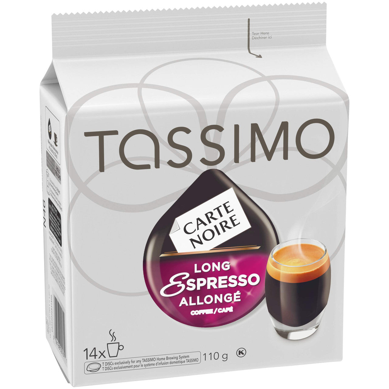 Tassimo 14-t Discs Carte Noire Long Espresso 110g/3.9 oz., {Imported from Canada}