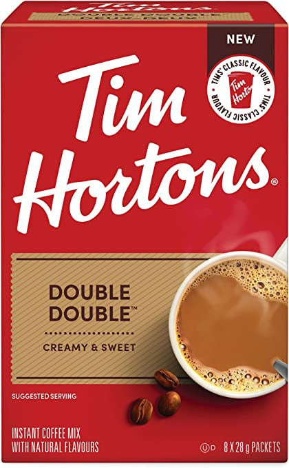 Tim Hortons Double Double Instant Coffee Mix, 8 x 28g/1 oz. {Imported from Canada}
