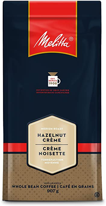 Melitta Hazelnut Crème Whole Bean Coffee, 907g/32oz., Bag, {Imported from Canada}