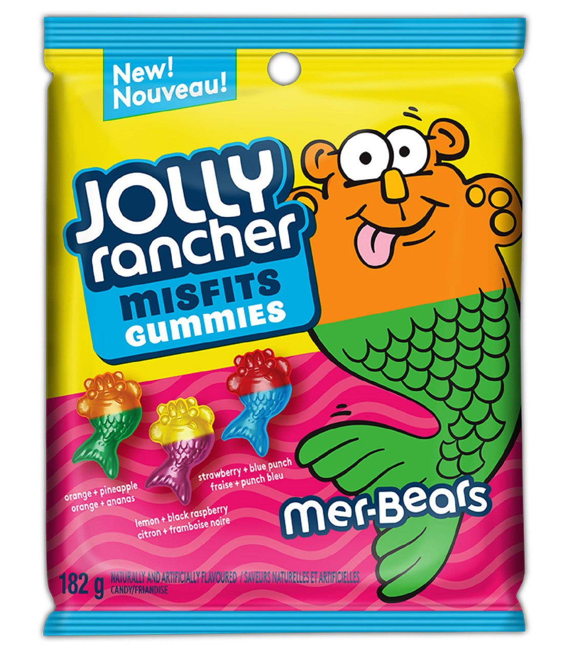 Jolly Rancher Misfits Mer-Bears, Gummy Candy (Box Of 10, 182g/6.4 oz., Bags), {Imported from Canada}
