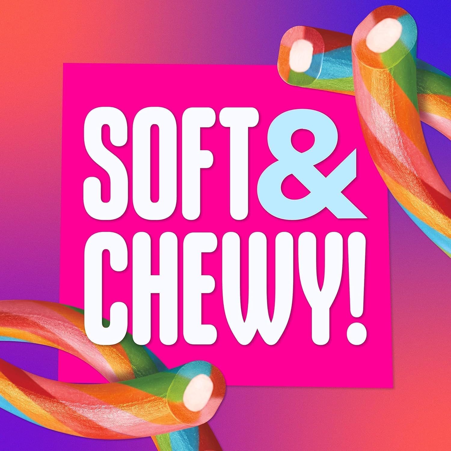 SweeTarts Twisted Rainbow Punch Ropes, 141g/5 oz. Bag - Soft & Chewy