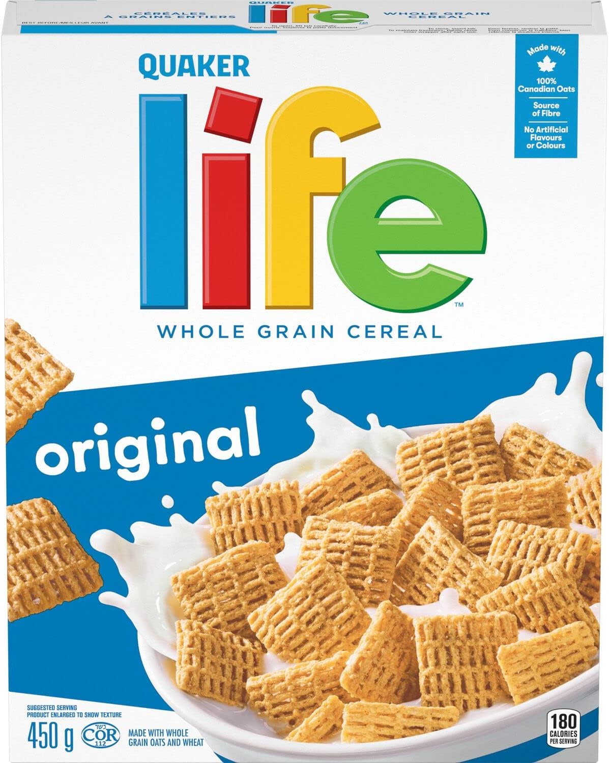 Quaker Life Original Whole Grain Cereal , 450g/15.87oz {Imported from Canada}