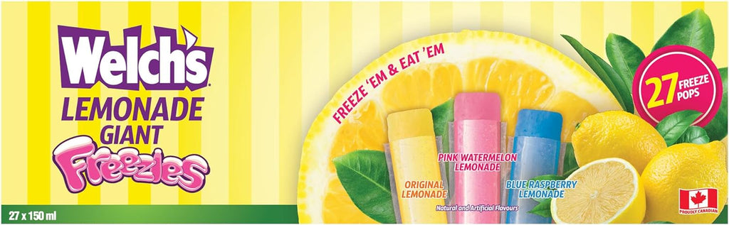 Welch's Lemonade Giant Freezies 27 x 150ml front of box