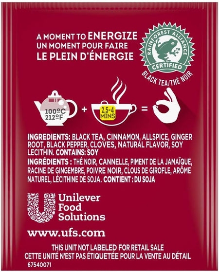 Lipton Energize Spiced Chai Black Tea Bag