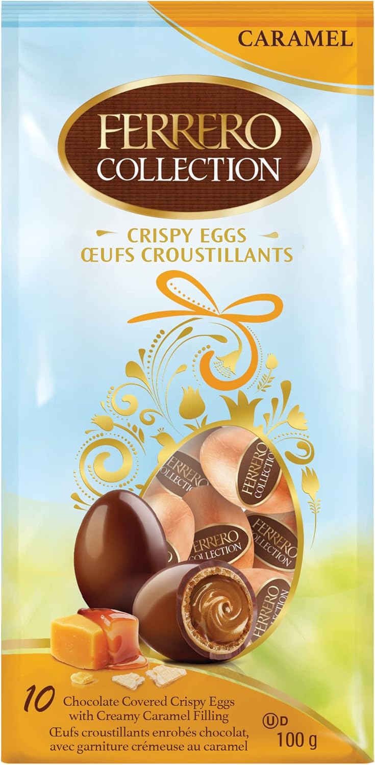 Ferrero Collection Crispy Easter Eggs With Caramel Filling, 100g/3.5 oz. - Front Of Bag