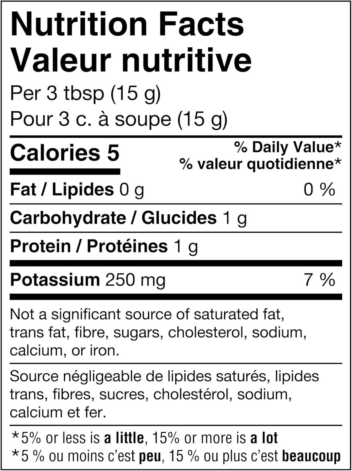 Nutrition facts label for Starbucks Sunsera Blend 100% Arabica Ground Coffee, 340g/12 oz with specific calorie count, fat, carbohydrate, protein, and potassium content.
