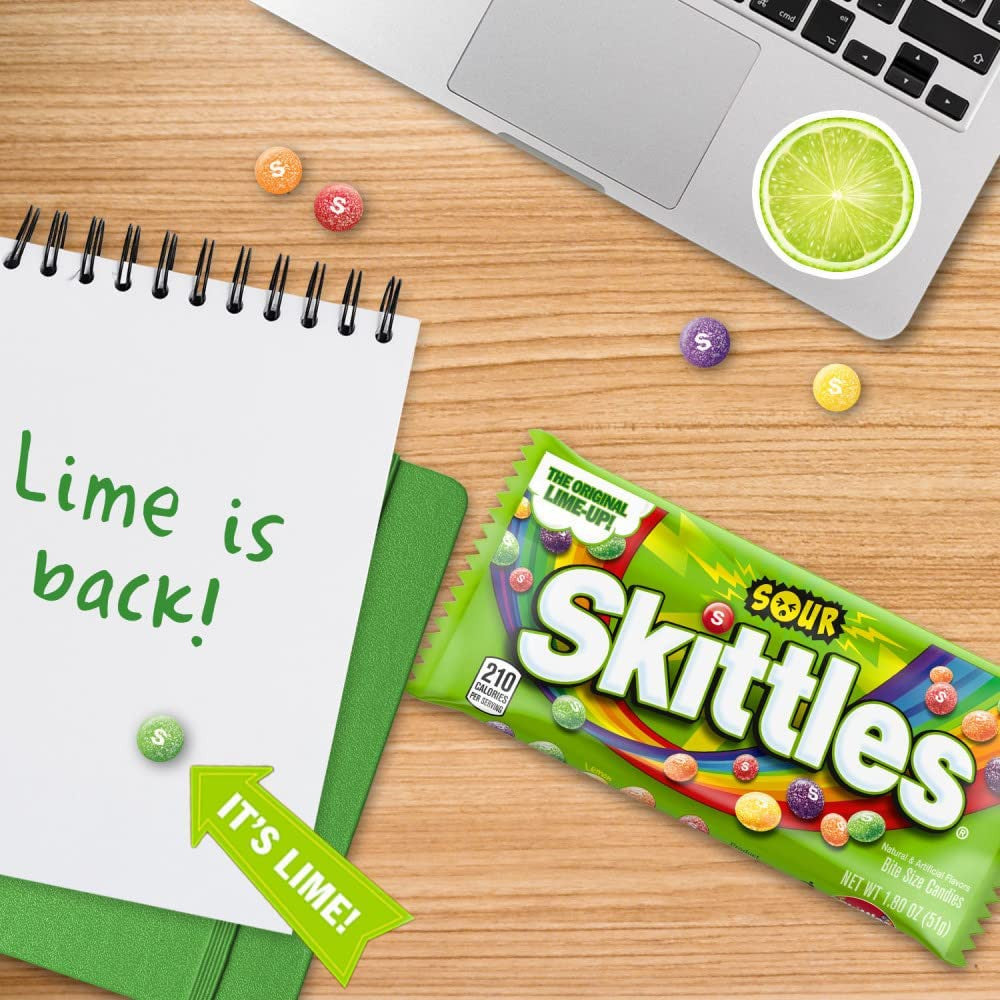 Skittles Sours Chewy Fruit Candy 51g x 24pk {Imported from Canada}