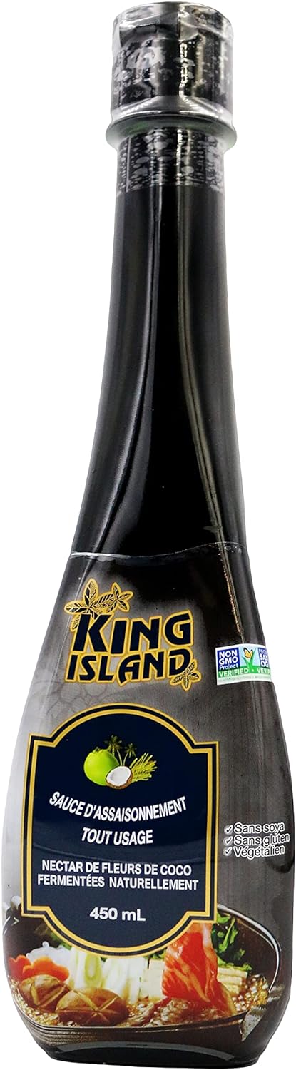 King Island All Purpose Seasoning Sauce, Soy-Free Soy Sauce, 450ml/15.21oz Bottle {Imported from Canada}