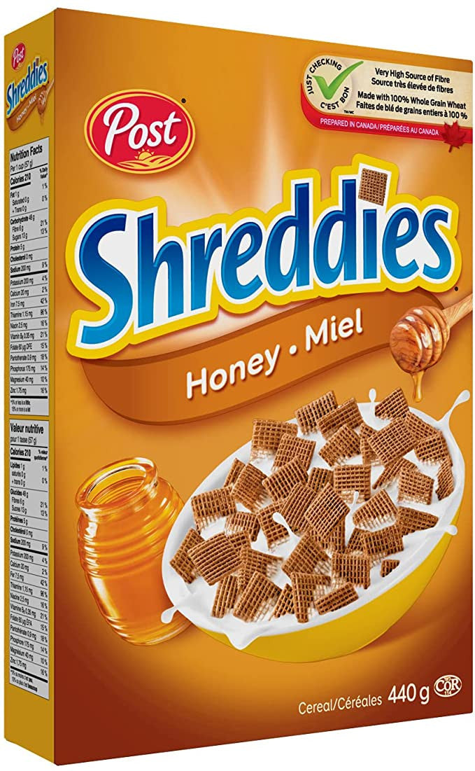 Post Honey Shreddies Cereal, 440g/15.4 oz.{Imported from Canada}