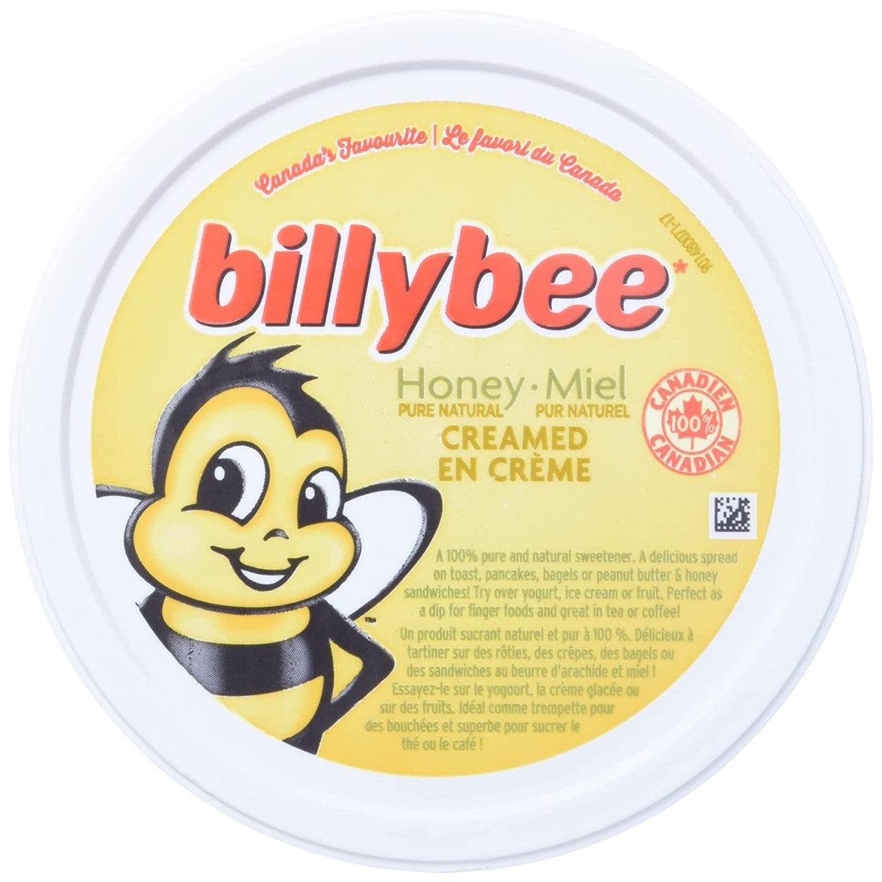 Billy Bee, Pure Natural Honey, Creamed White, Tub, 500g/17.6 oz., {Imported from Canada}
