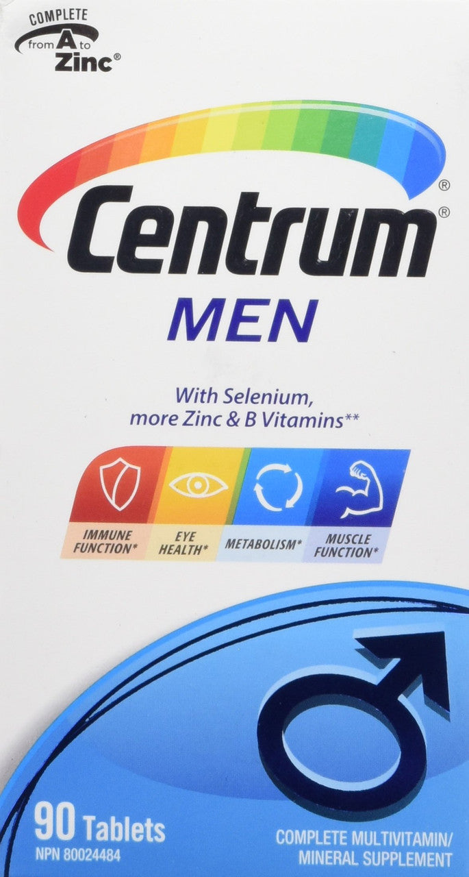 Centrum Multivitamins  for Men, 90 tabs {Imported from Canada}