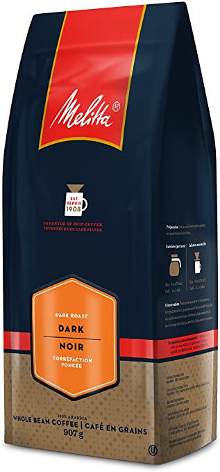 Melitta Dark Roast Whole Bean Coffee, 907g/32oz., Bag, {Imported from Canada}