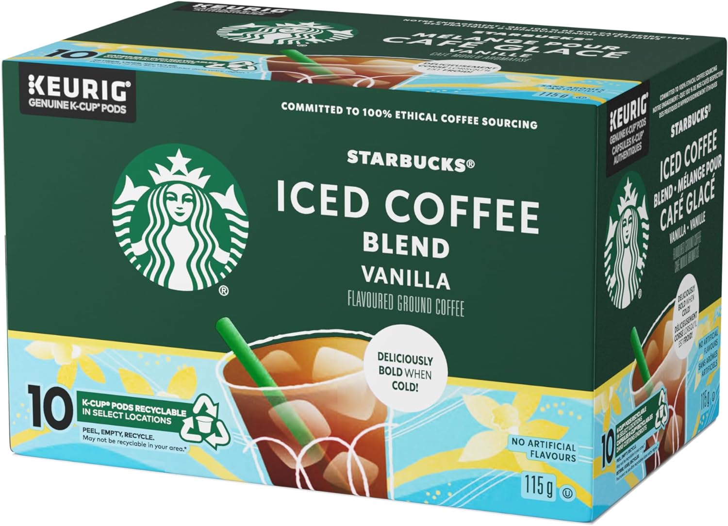 Starbucks Iced Coffee Vanilla, side of box