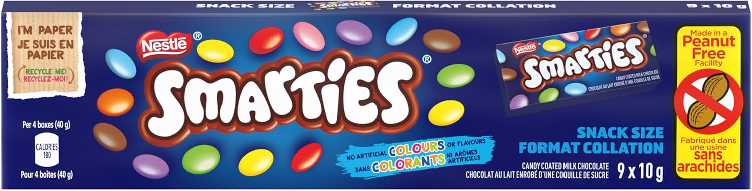 Nestle SMARTIES Snack Size Mini Boxes (9x10g), 90g/3.2 oz