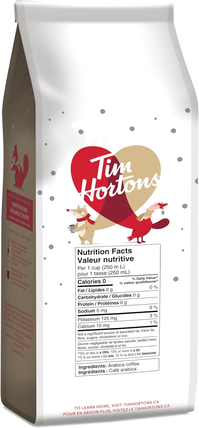 Tim Hortons Winter Blend Dark Roast Coffee, 283g/9.9 oz. Bag {Imported from Canada}