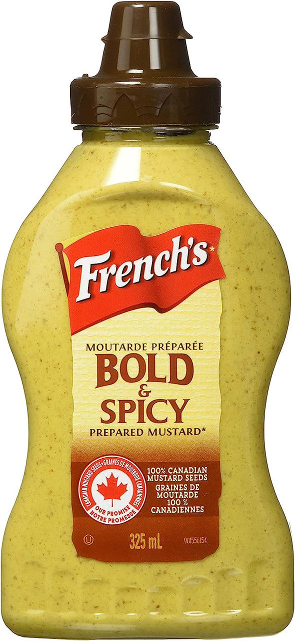 French's Bold 'n Spicy Deli Mustard, 325ml/11 fl. oz., Bottle, {Imported from Canada}