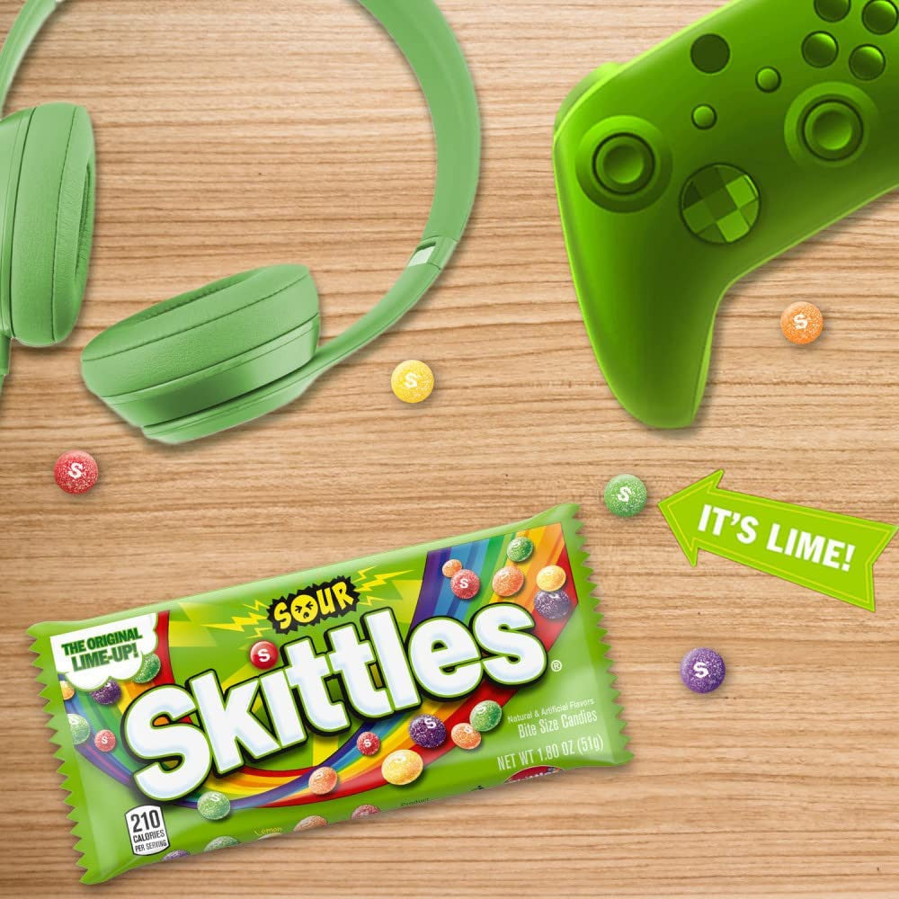 Skittles Sours Chewy Fruit Candy 51g x 24pk {Imported from Canada}