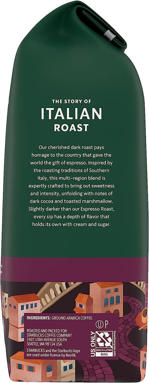 Starbucks Italian Roast, Dark Roast Ground Coffee, 340g/12 oz. Bag {Imported from Canada}