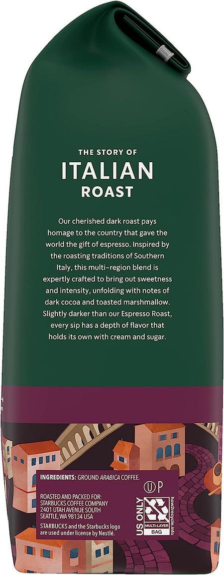 Starbucks Italian Roast, Dark Roast Ground Coffee, 340g/12 oz. Bag {Imported from Canada}