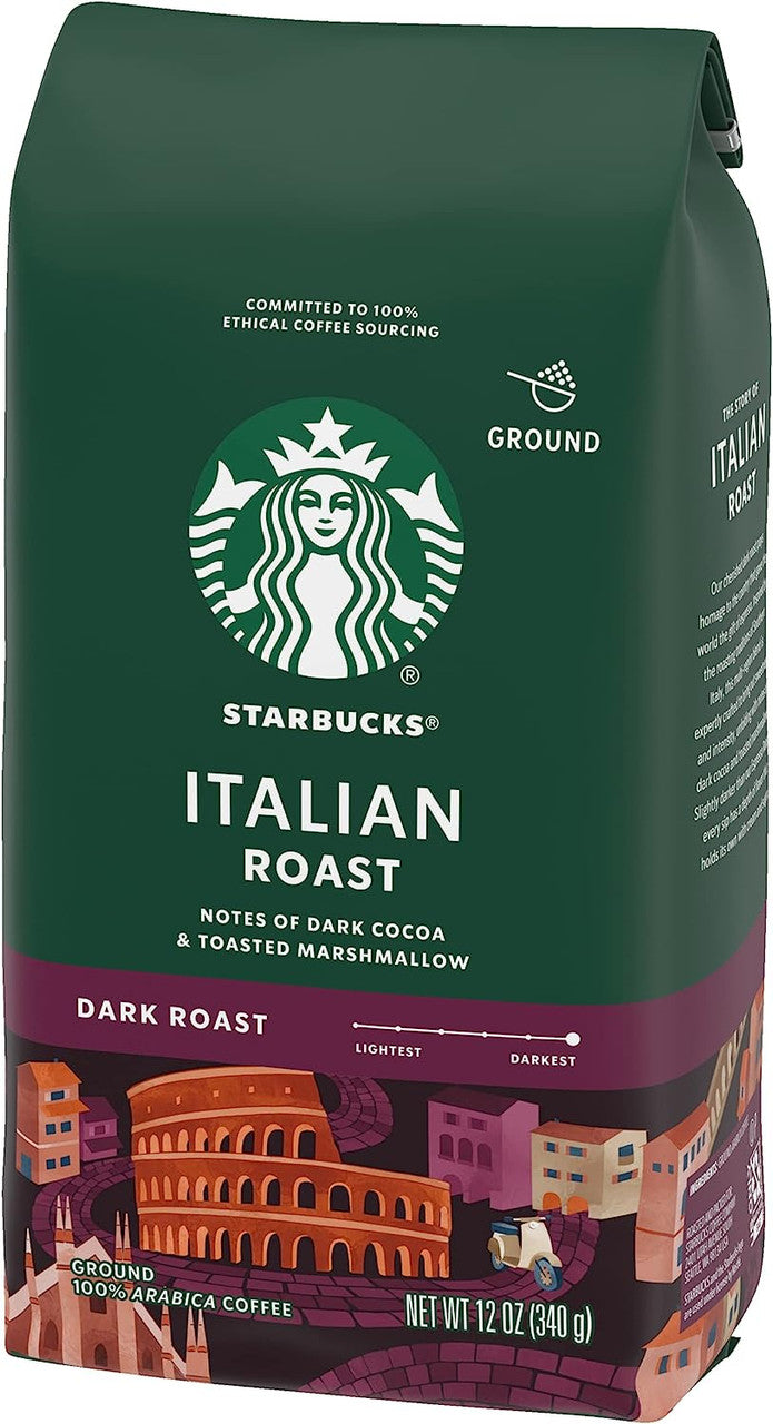 Starbucks Italian Roast, Dark Roast Ground Coffee, 340g/12 oz. Bag {Imported from Canada}