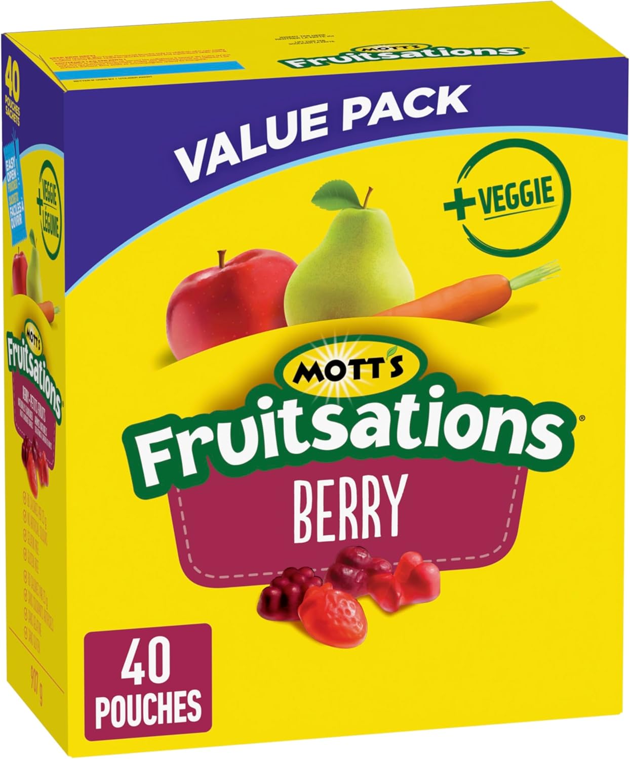 Mott's Fruitsations Berry value pack with colorful packaging and fruit illustrations.