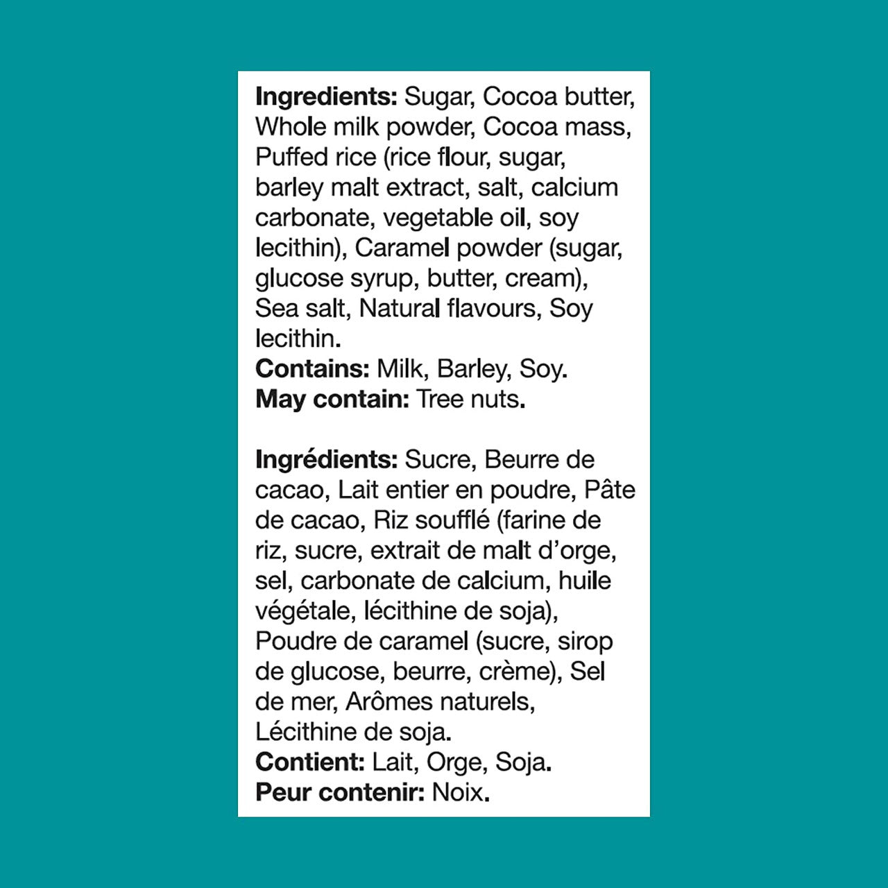 Hamlet Chocola's Milk Chocolate Salted Caramel Crispy Thins, 125g/4.4 oz. Box (Imported from Canada)