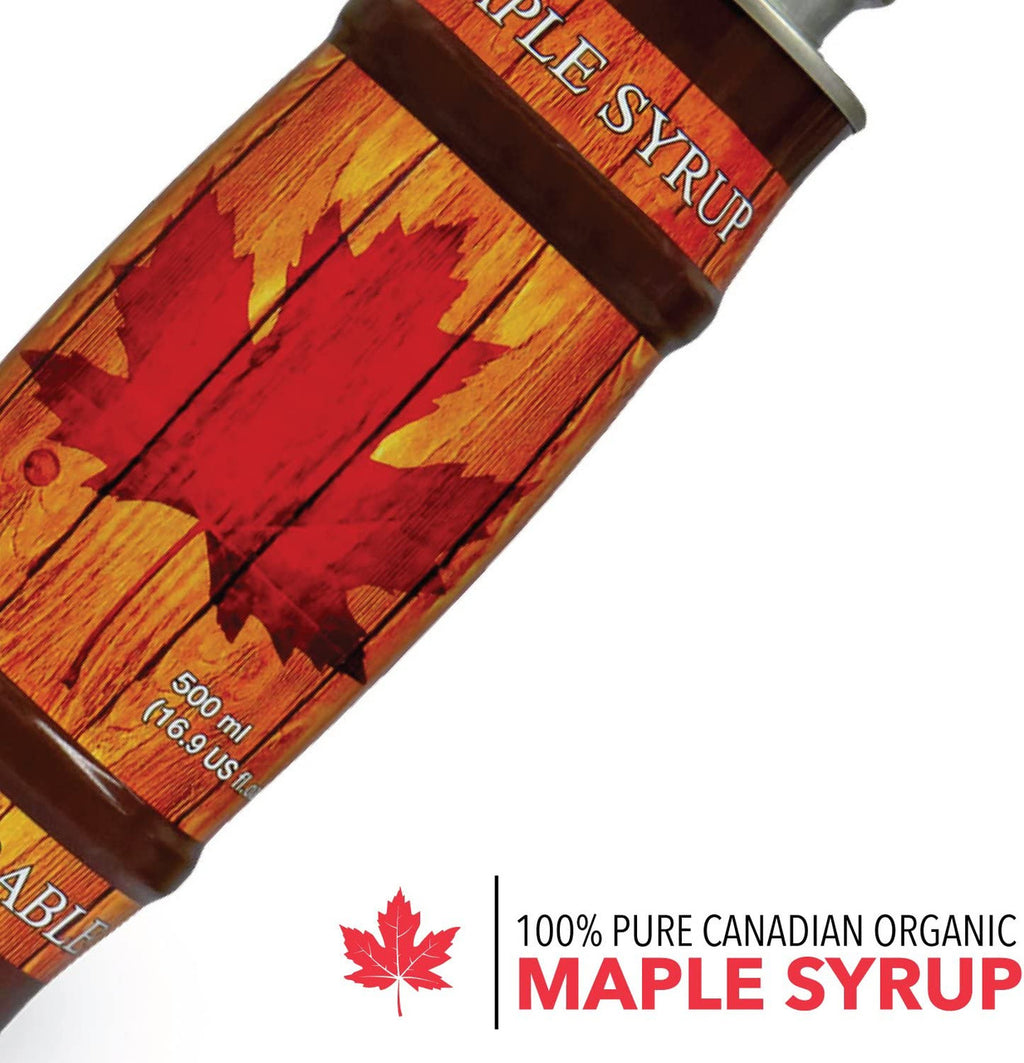 Pure Canadian Grade A Amber Maple Syrup, 500mL/16.9 fl. oz. Bottle {Imported from Canada}