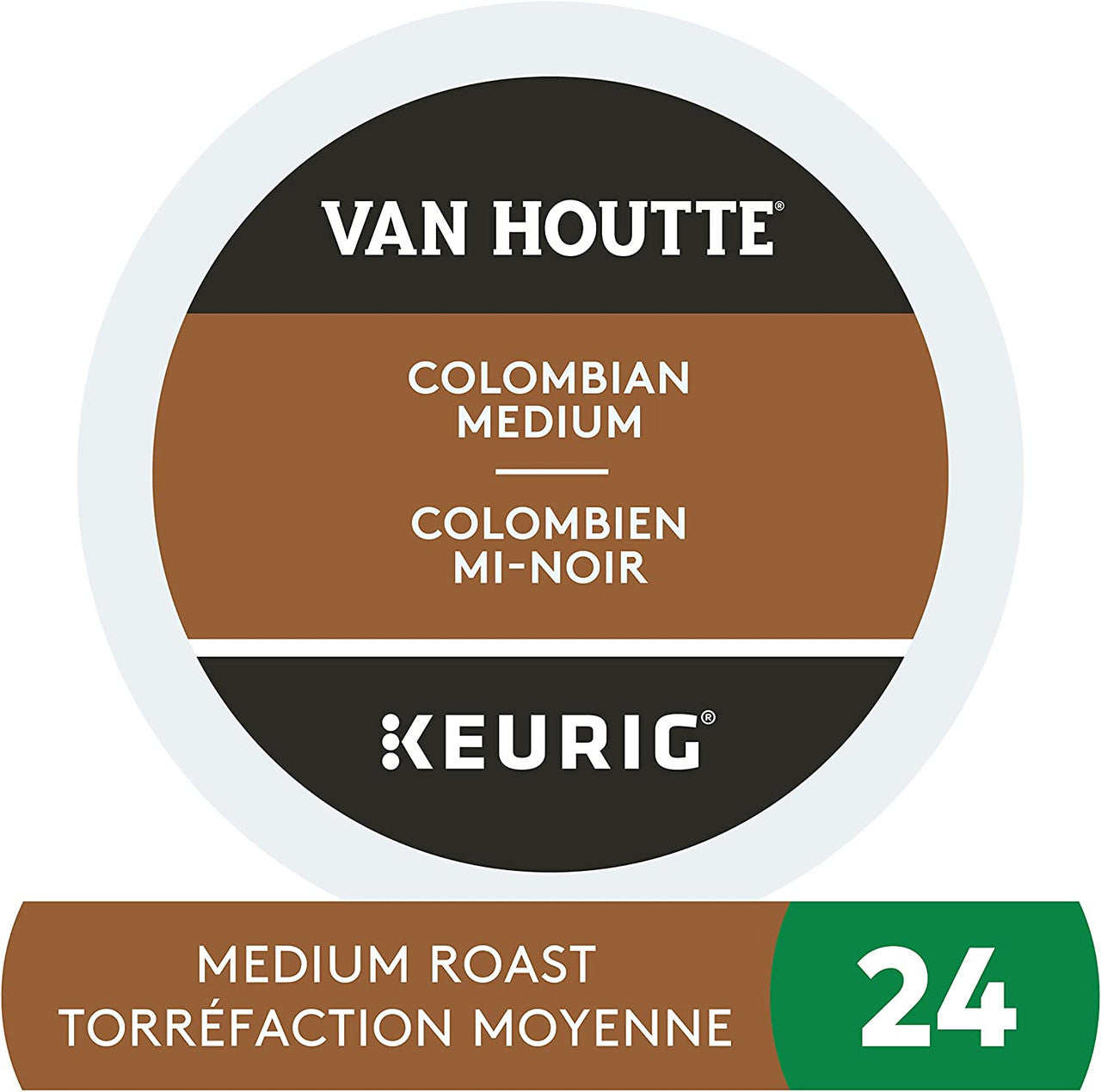 Van Houtte Colombian Medium Roast Coffee, 24 K-cups {Imported from Canada}