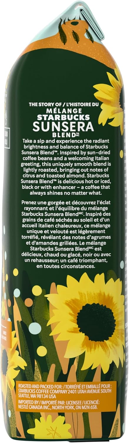 Starbucks Sunsera coffee packaging with sunflower design