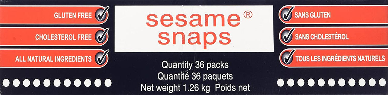 Sesame Snaps Candy (36pk X 35g), 1.26kg/2.8 lbs., {Imported from Canada}
