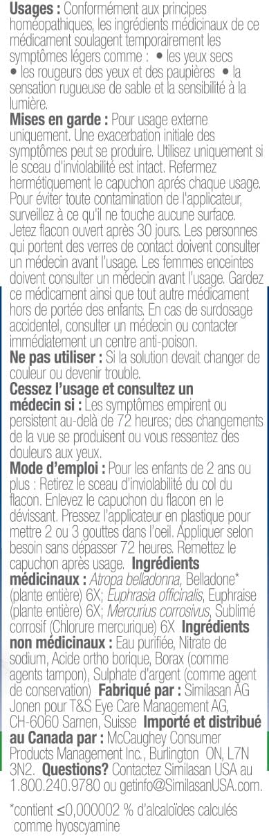 Similasan Dry Eye Relief, Homeopathic Medicine, 10mL