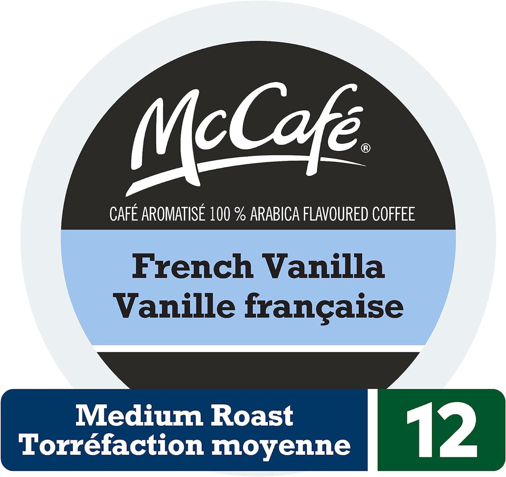 McCafe French Vanilla Medium Roast Coffee, Recyclable K-Cup Pods, 12 Count {Imported from Canada}